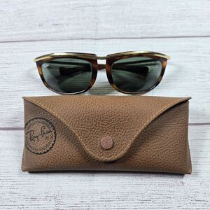 Vintage RAY-BAN B&L L1005 Arista/Tort G15 UV Rectangular Olympian II Sunglasses